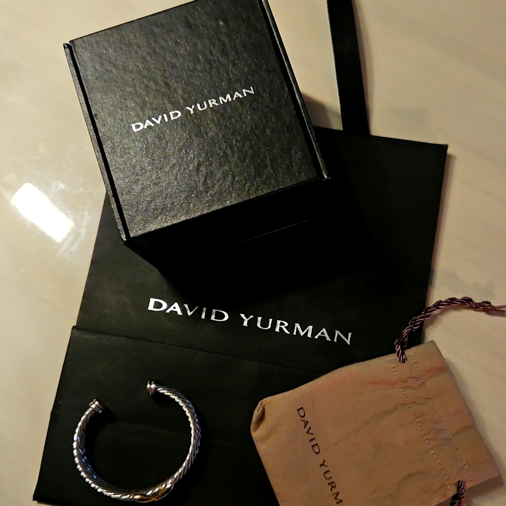 Authentic David Yurman Gold and Silver Double Twisted Cable X Bracelet